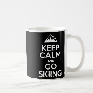 Keep calm and go skiing funny skier coffee mug