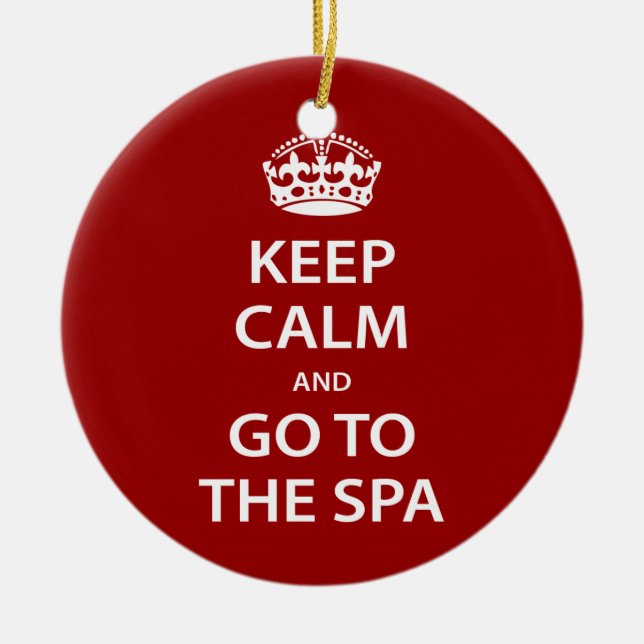 Keep Calm and Go To the Spa Ceramic Tree Decoration (Front)
