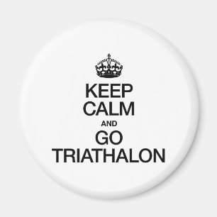 KEEP CALM AND GO TRIATHALON MAGNET