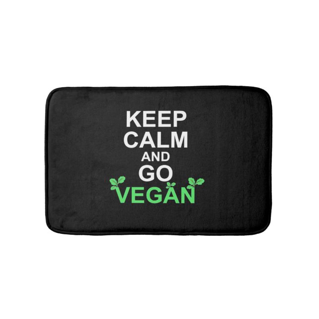 Keep Calm And Go Vegan Bath Mat (Front)