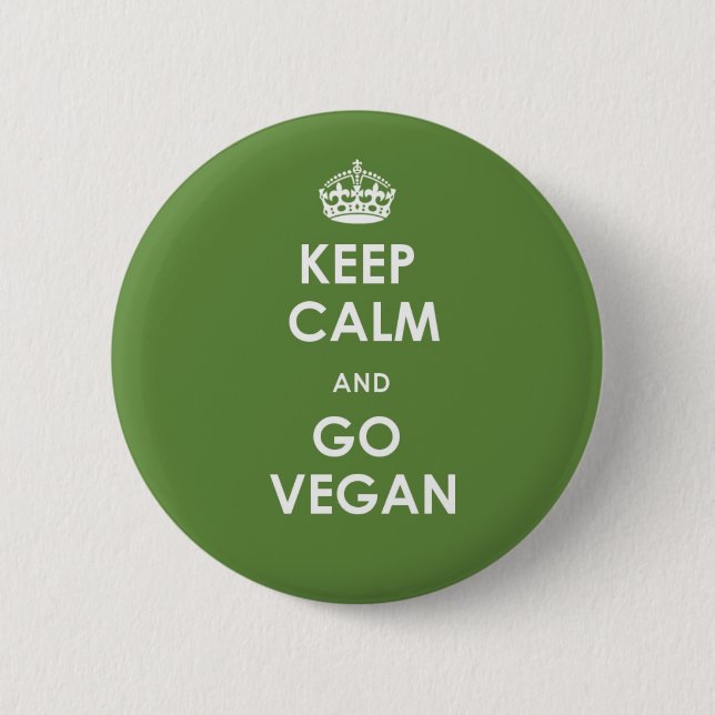 Keep calm and go vegan button (Front)