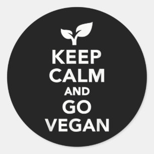 Keep Calm And Go Vegan Classic Round Sticker