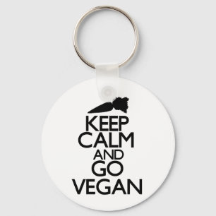 Keep calm and go vegan key ring