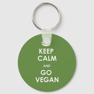 Keep calm and go vegan key ring