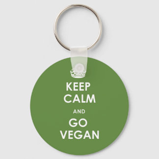 Keep calm and go vegan key ring