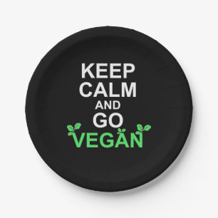 Keep Calm And Go Vegan Paper Plate
