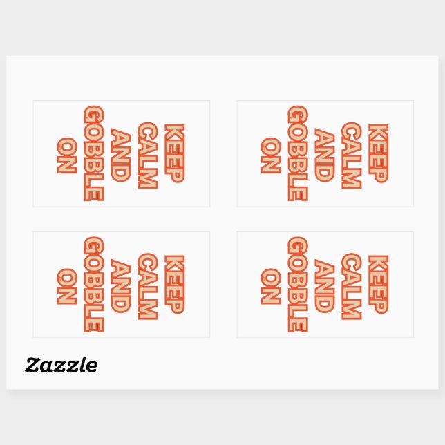 KEEP CALM AND GOBBLE ON funny thanksgiving Rectangular Sticker (Sheet)