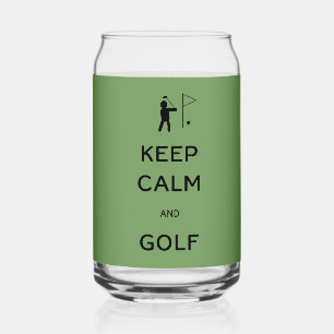 Keep Calm and Golf Can Glass