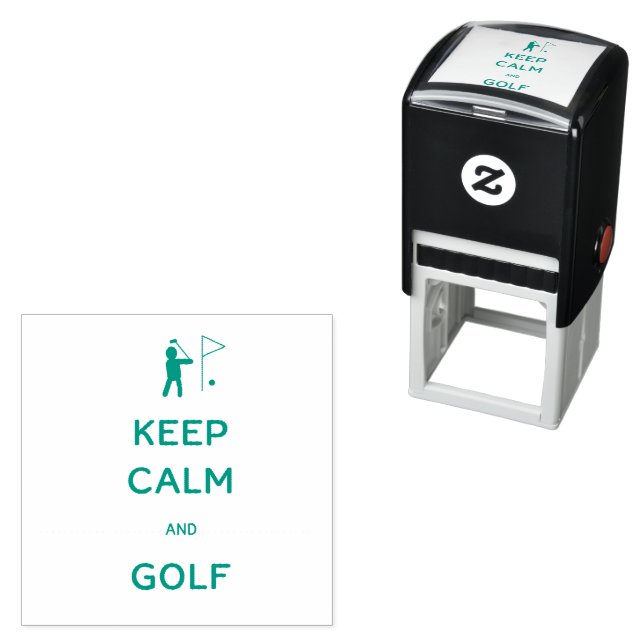 Keep Calm and Golf with Putting Green Flag Self-inking Stamp (In Situ)