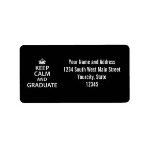 Keep Calm and Graduate Funny Graduation Label