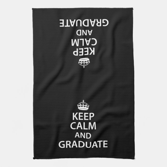 Keep Calm and Graduate Funny Graduation Tea Towel (Vertical)