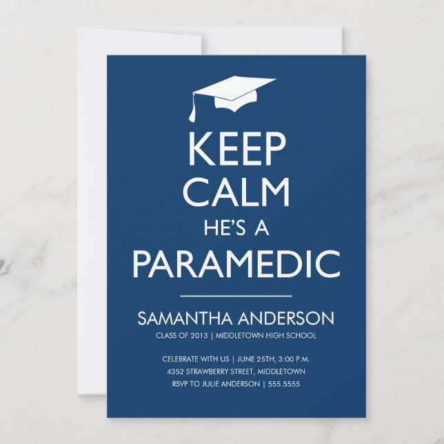 Keep Calm and Graduate Invitation - Orange (Front)