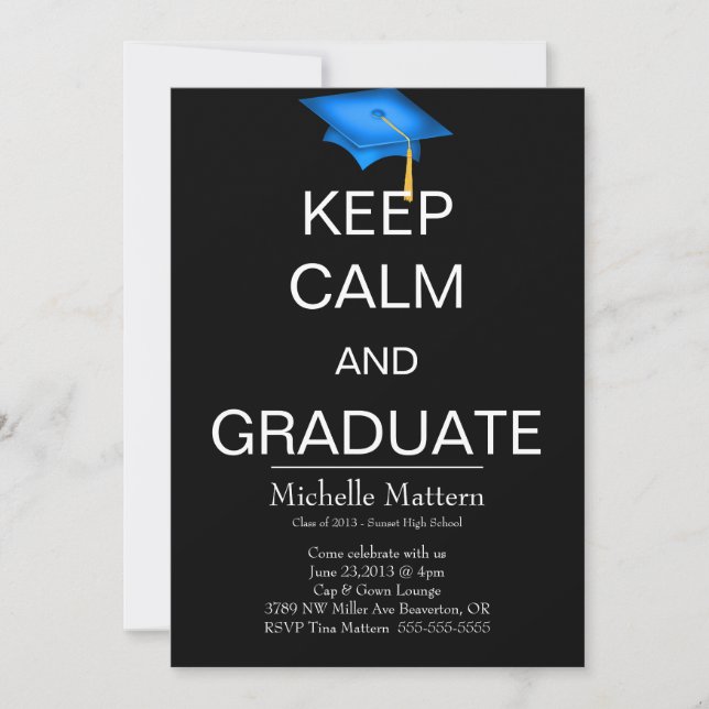 Keep Calm and Graduate Invitations (Front)