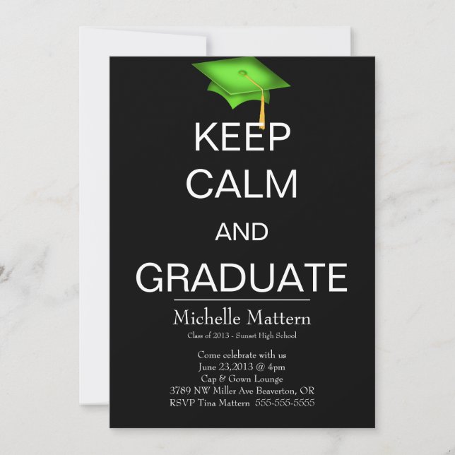 Keep Calm and Graduate Invitations (Front)