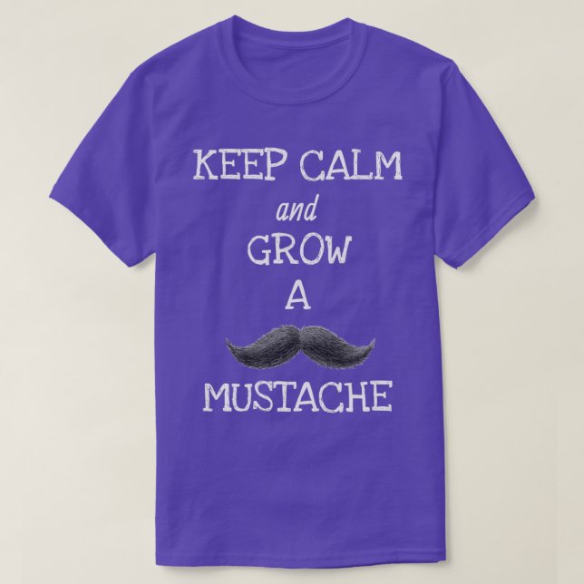Keep calm and grow moustache Movember Awareness T-Shirt (Design Front)