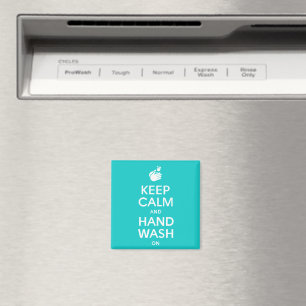 Keep Calm And Hand Wash On - Washing Hygiene Flu Magnet