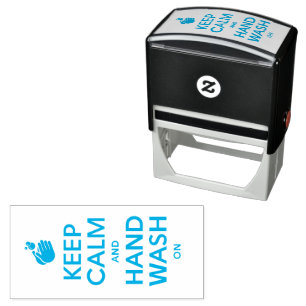 Keep Calm And Hand Wash On - Washing Hygiene Flu Self-inking Stamp