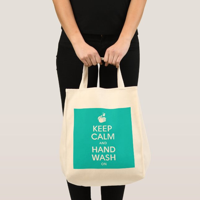 Keep Calm And Hand Wash On - Washing Hygiene Flu Tote Bag (Front (Product))