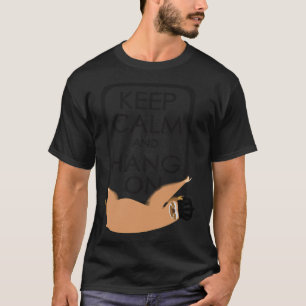Keep Calm And Hang On Happy Sloth Fitted T-Shirt