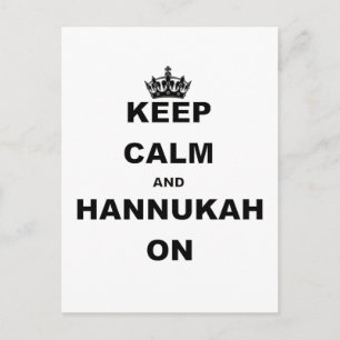 KEEP CALM AND HANNUKAH ON POSTCARD