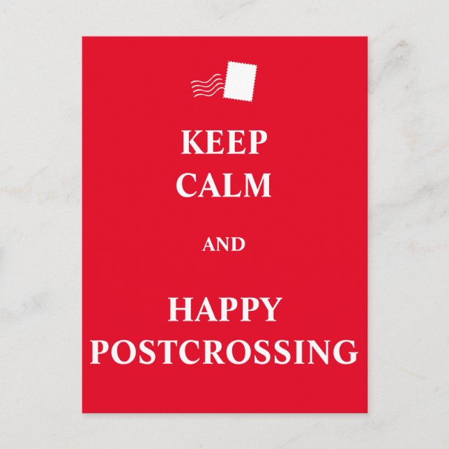 Keep calm and happy poscrossing postcard (Front)