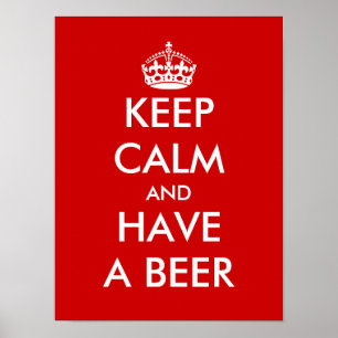 Keep calm and have a beer   Funny Poster