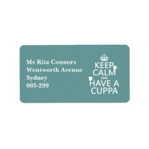 Keep Calm and Have a Cuppa - all colours Label