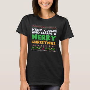 Keep Calm and Have a Merry Christmas Santa PJ Cost T-Shirt