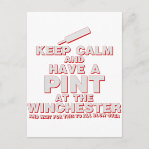 Keep Calm and Have A Pint - Zombies Winchester Postcard