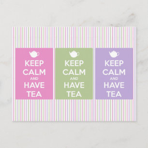 Keep Calm and Have Tea Collage Postcard