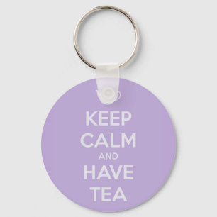 Keep Calm and Have Tea Lavender Key Ring