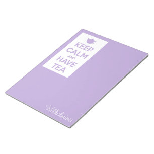 Keep Calm and Have Tea Lavender Personalised Notepad