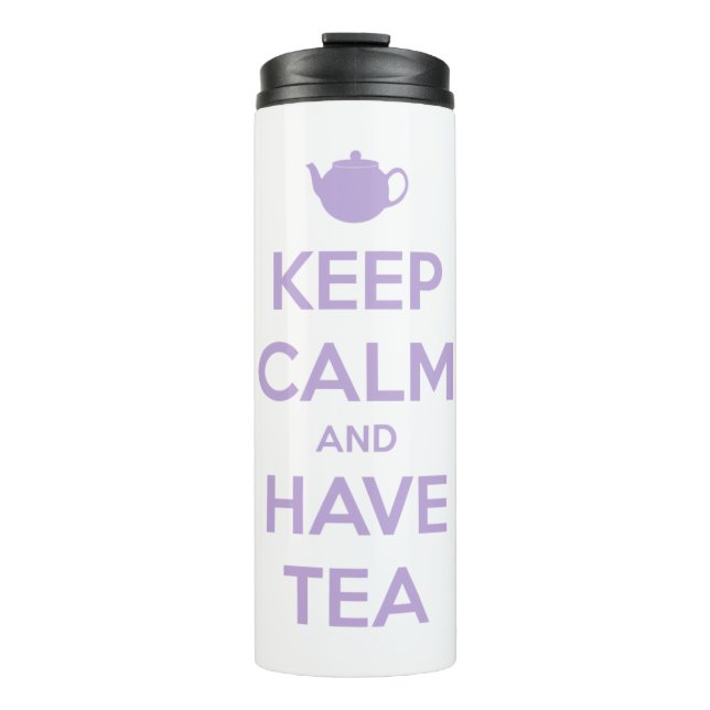 Keep Calm and Have Tea Lavender Personalised Thermal Tumbler (Front)