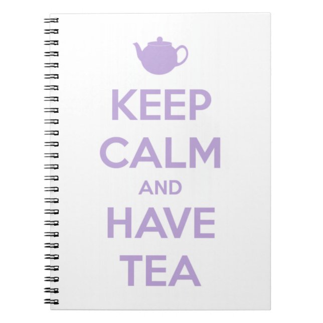 Keep Calm and Have Tea Lavender/White Notebook (Front)