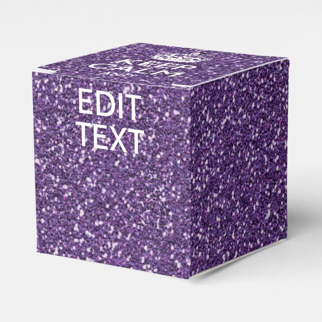Keep Calm and Have Your Text Glamour Mauve Favour Box (Front Side)