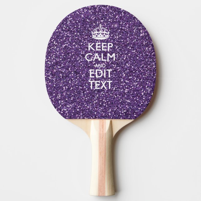 Keep Calm and Have Your Text Glamour Mauve Ping Pong Paddle (Front)