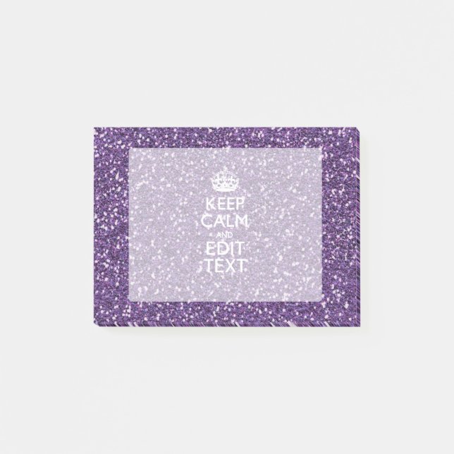 Keep Calm and Have Your Text Glamour Mauve Post-it Notes (Front)