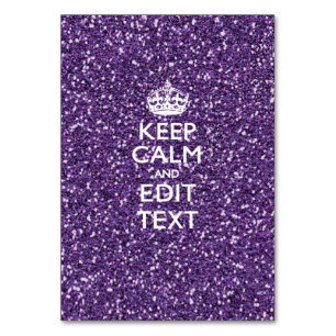 Keep Calm and Have Your Text Glamour Mauve Table Number