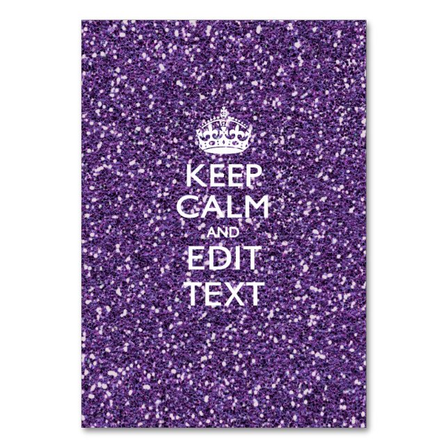 Keep Calm and Have Your Text Glamour Mauve Table Number (Front)