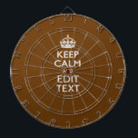 Keep Calm And Have Your Text on Brown Dartboard<br><div class="desc">Your personalised Keep Calm saying on a fine custom brown accent colour decor. A personalised Keep Calm style saying on a one of a kind gift. Humourous or whimsical try on your creative words on two editable lines of text. Remember to use CAPITAL letters for best results. Embroidery designs are...</div>