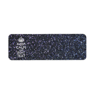 Keep Calm and Have Your Text on Midnight Return Address Label