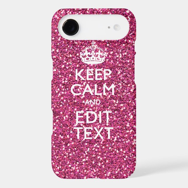 Keep Calm and Have Your Text on Pink Rose Case-Mate iPhone Case (Back)