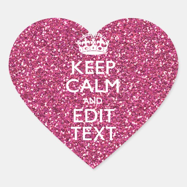 Keep Calm and Have Your Text on Pink Rose Heart Sticker (Front)