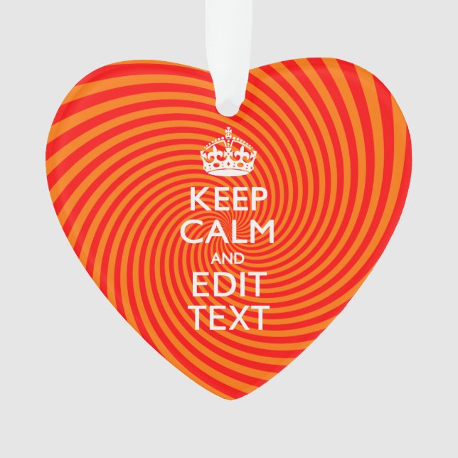 Keep Calm And Have Your Text Orange Swirl Ornament (Front)