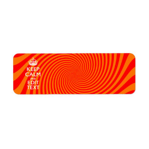 Keep Calm And Have Your Text Orange Swirl Return Address Label