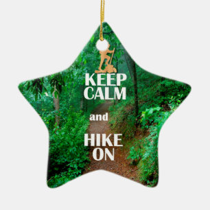 Keep Calm and Hike On Ceramic Tree Decoration