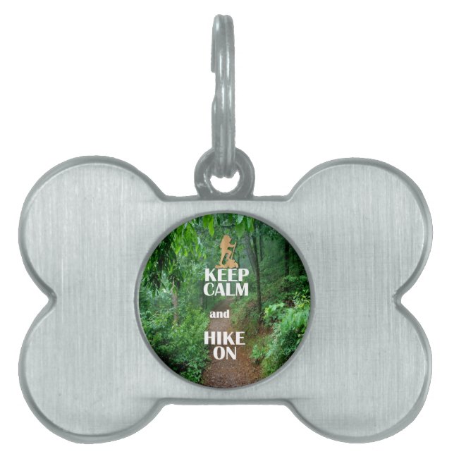 Keep Calm and Hike On Pet Tag (Front)