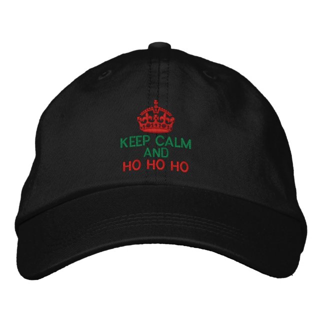 Keep Calm And Ho Ho Ho for the Holidays Embroidered Hat (Front)