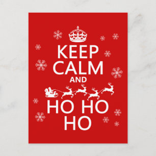 Keep Calm and Ho Ho Ho Holiday Postcard