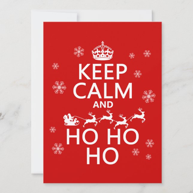 Keep Calm and Ho Ho Ho Invitation (Front)